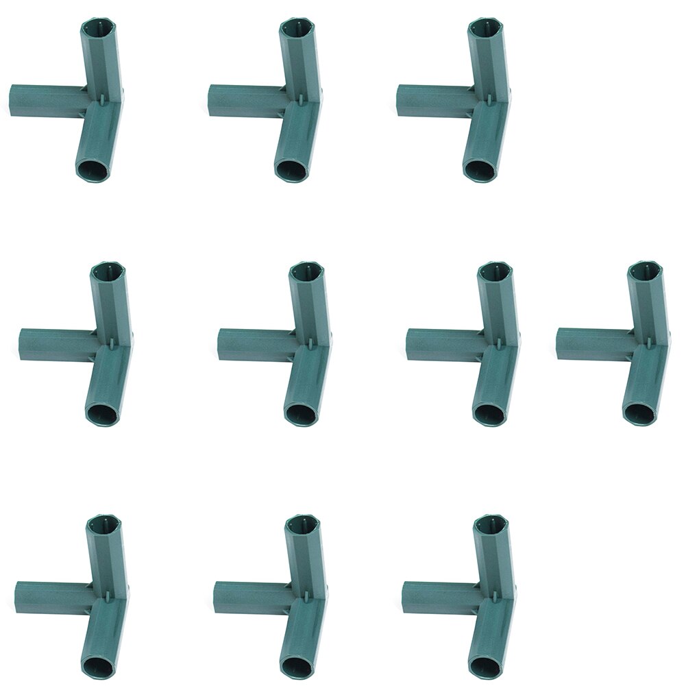 10PCS Greenhouse Frame Connectors Canes Connectors Pillar Plant Stakes Gardening Framework Building Awning Pipe Pole Garden Tool: Right angle 3-way