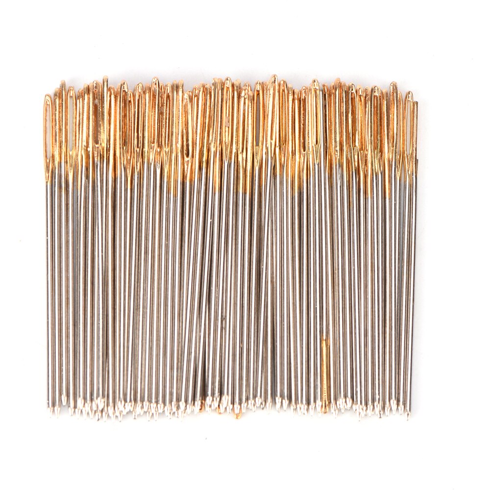 100PCS Golden Tail Embroidery Fabric Cross Stitch Needles Size 24 For 11CT Stitch Cloth Sewing