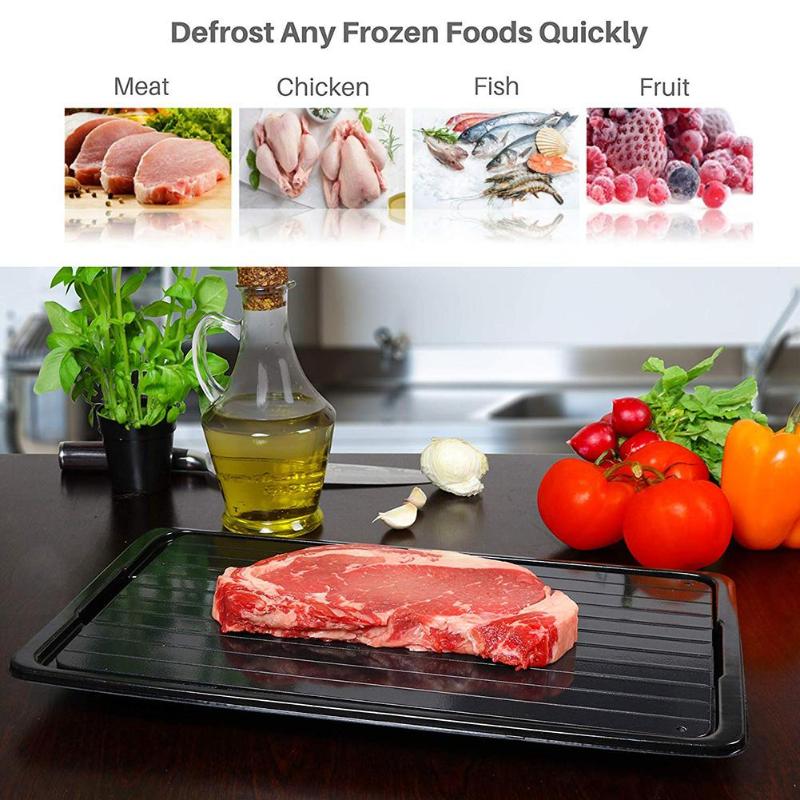 2 stks/set Plastic Kitchen Tools Multifunctionele Snelle Ontdooien Lade Voedsel Vlees Vis Quick Dooi Bevroren Board Plaat keuken gadgets