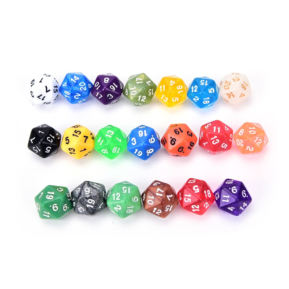 Top 1PC Effect D20 Dice for Table board game 20 Sided Data Rich Colors Desktop Game,