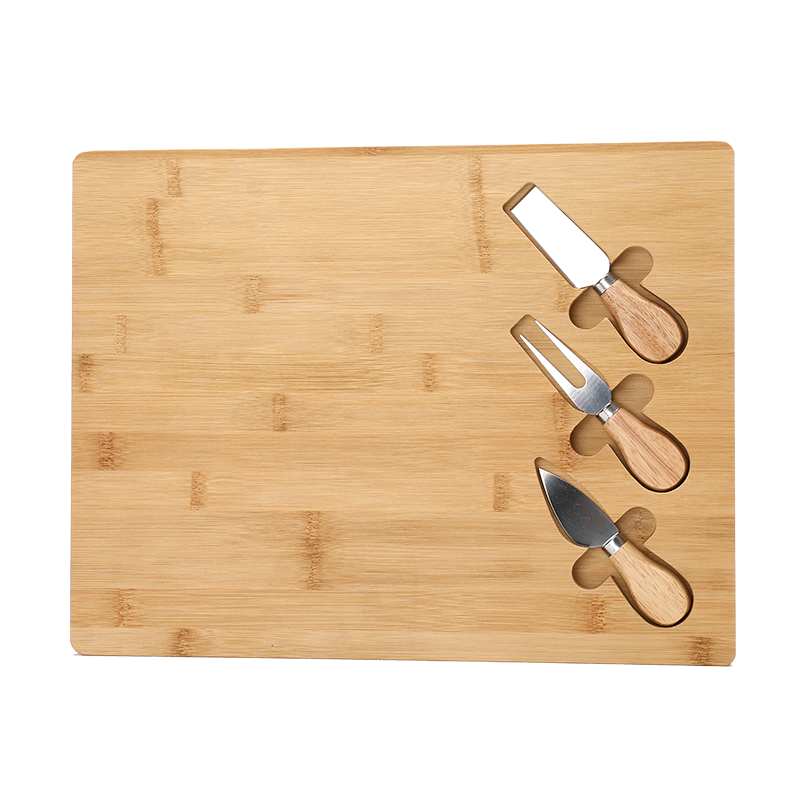 Bamboo Cheese Board With Handle Knives Wooden Cutting Board Cheese Cooking Tool Set Cheese Slicer Fork Scoop Cutter F1136