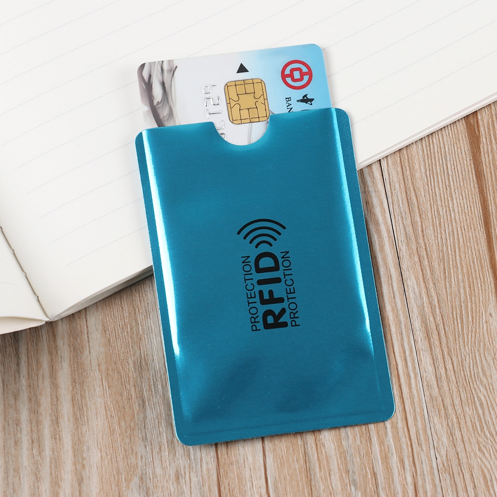 Tarjetero inteligente de aluminio con bloqueo Rfid, funda protectora antirrobo de Metal, 10 Uds.