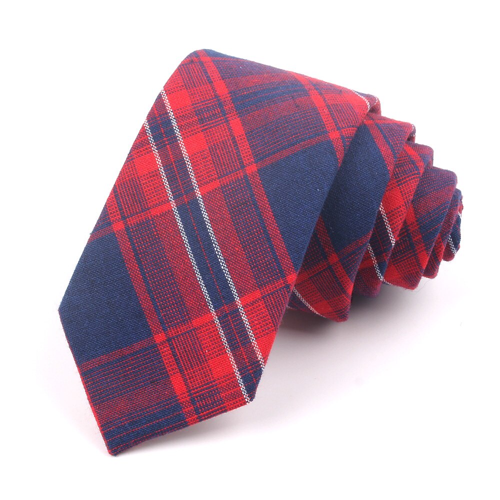 Bomulds plaid slips halsslips til jakkesæt tyndt slips til mænd kvinder mand slips gravatas til bryllupsvirksomhed