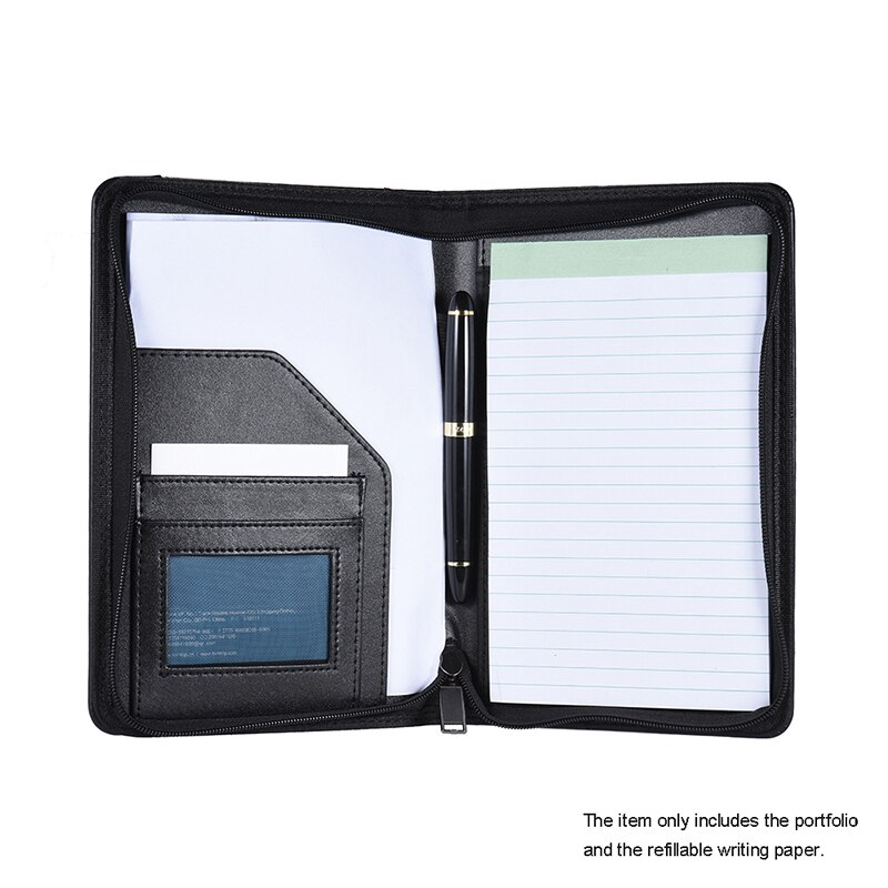 Portable A5 Organizer Folder Padfolio Document Case Organizer PU Leather Writing Pad Holder Padfolio for Business