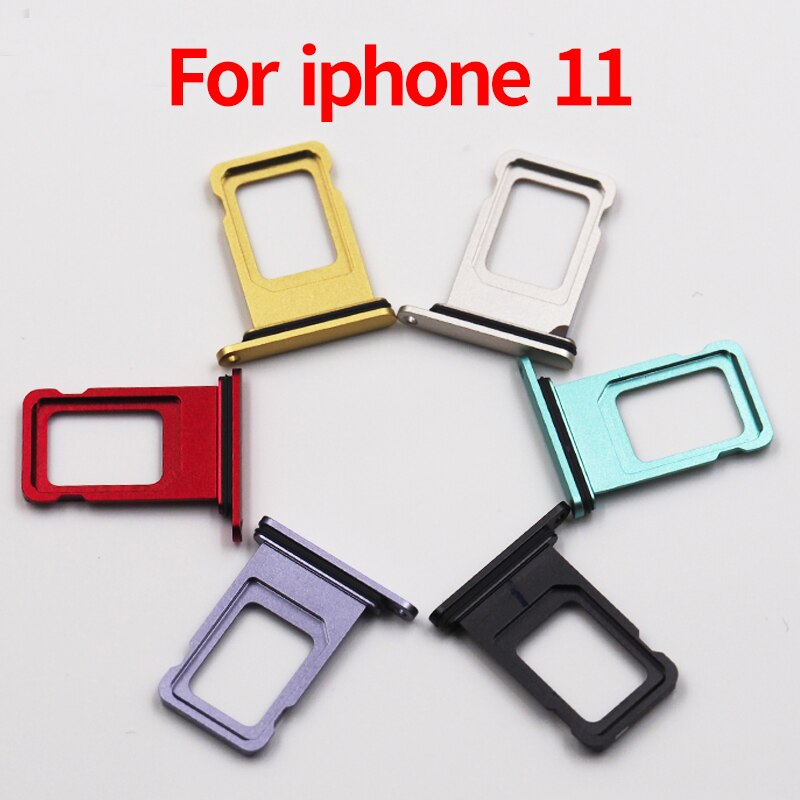 10pcs/lot SIM Card Tray For iPhone 11 Pro Max 11Pro Reader Connector Slot Tray Holder With Waterproof Ring