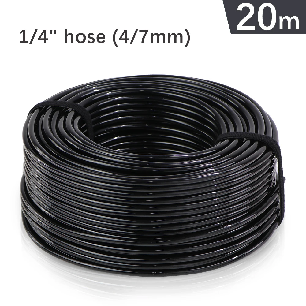 50-5m 1/4 "Garten tropfen Mikro bewässerung 8-See-verstellbare Tropfer mit Pfahl 4/7mm Adapter PVC-Schlauch automatisches Bewässerungs System: Schokolade