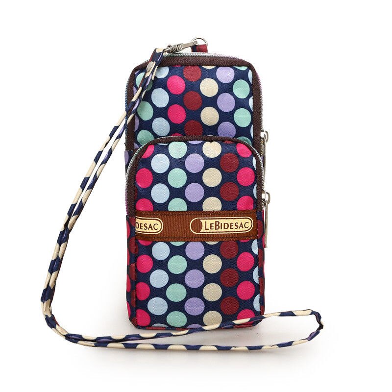 Dames nylon sport arm tas telefoon messenger polsbandje handtas portemonnee portemonnee bloem luipaard munt mobiele telefoonhoesje mobiele telefoonhoesje: 5