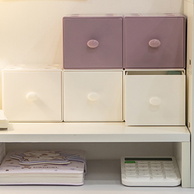 Opslag Lade Bureau Opbergdoos Bestand Puin Rack Cosmetische Kast Thuis Kantoorbenodigdheden Plastic Stapelbaar Snoep Effen Kleur
