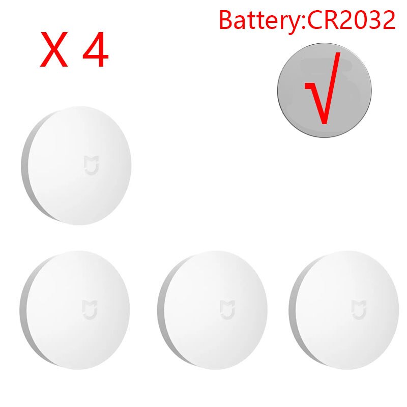 Xiaomi Mijia – interrupteur sans fil Intelligent, accessoires pour appareils de maison, Center de contrôle Intelligent, WiFi, télécommande: 4PCS With Battery