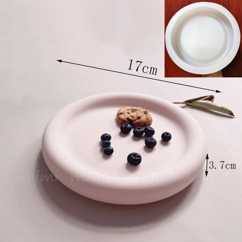 Terrazzo Tray Coagulated Silicone Mold Epoxy Resin Curling Irregular Mold Diy Home Decoration Dish Jesmonite Tray Mould: D-thick mold