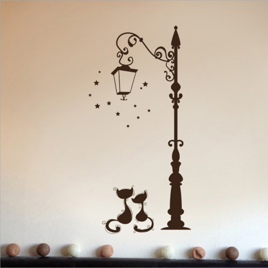 Leuke Kat Mode Muurstickers Grappige Kat Stickers Woonkamer Decor Tv Muur Decor Kind Kinderen Slaapkamer Vinyl Home Decor: A