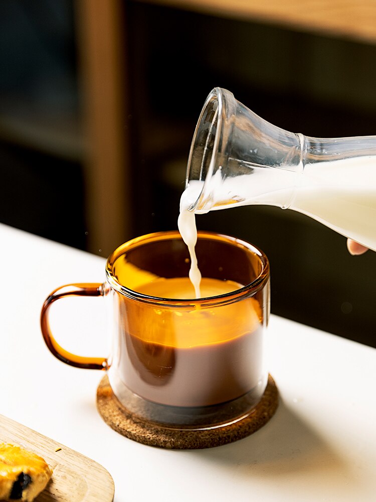 260ml isolerat dubbelglas kaffekopp enkel ins kopp glas vattenkopp värmebeständig mugg par kopp hem eftermiddagste kopp
