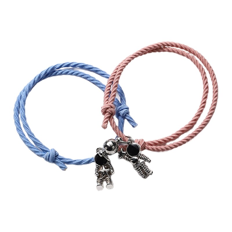 ANGELADY-pulsera de la Amistad minimalista para parejas, Kit de pulsera de distancia magnética trenzada, 2 unidades: Astronaut 4