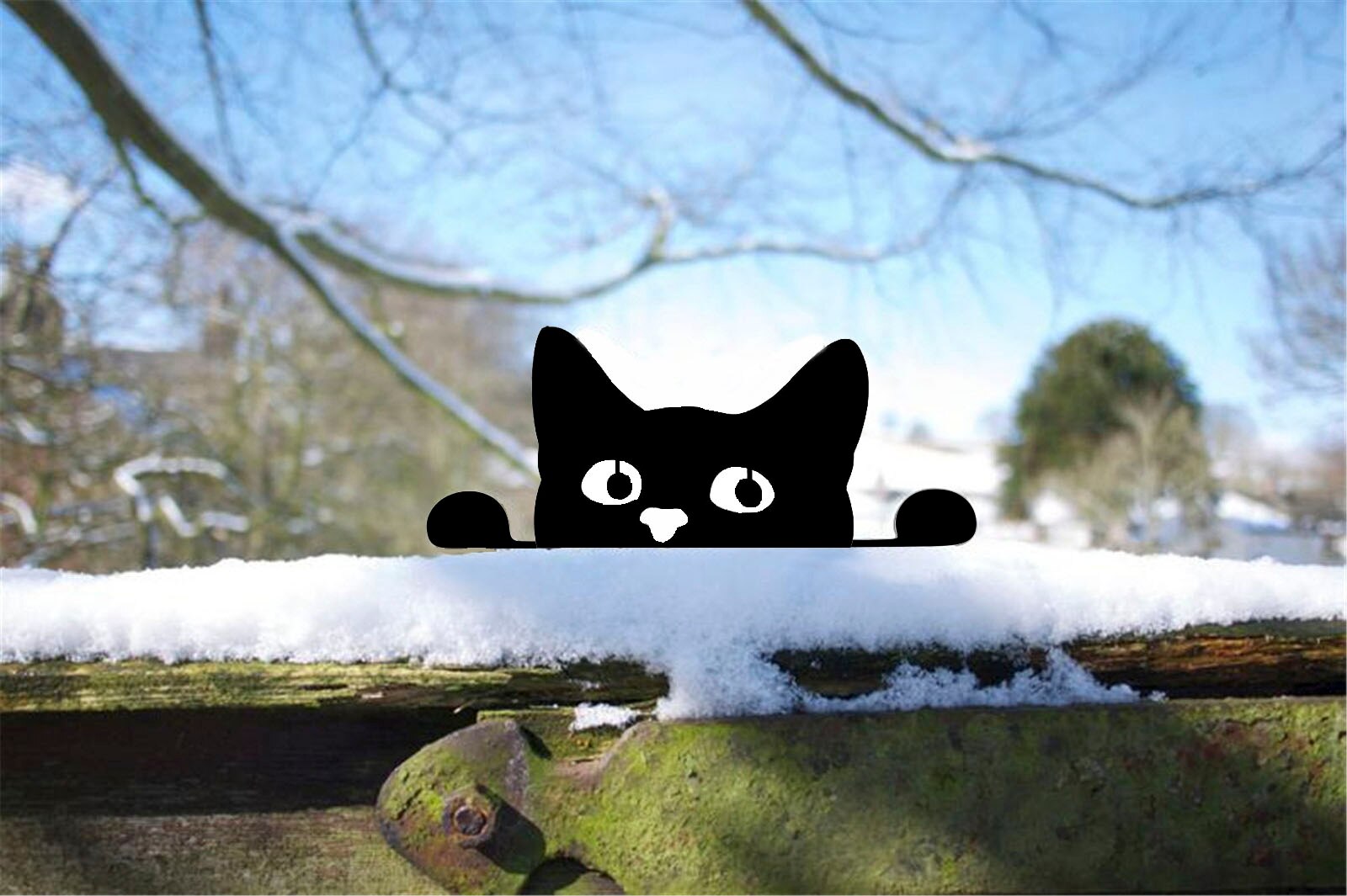 Gluren Kat Decoratie Black Metal Art Kat Silhouetten Stalen Hek Decor Land Yard Art