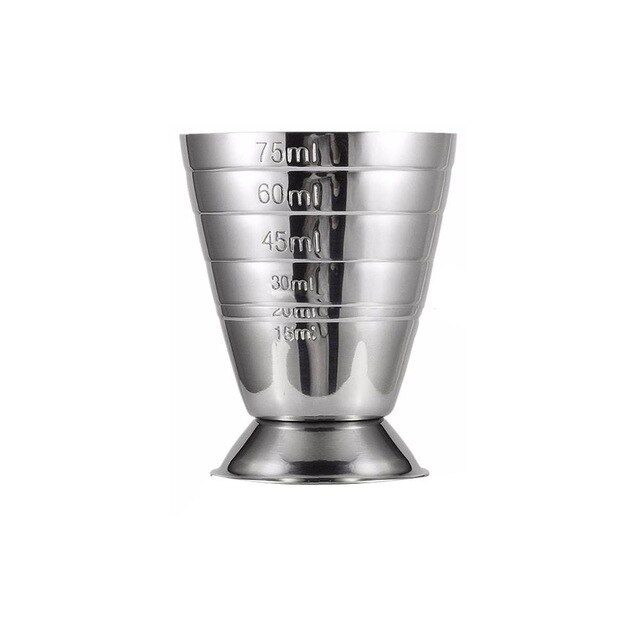 75ML Stainless Steel Measure Cup Measuring Wine Glass Ounce Jigger Bar Cocktail Drink Mixer 2.5oz 5Tbsp Mojito Measure Tool: Default Title