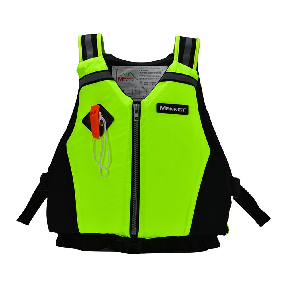 Swimming Boating Ski Drifting Life Vest with Whistle Water Sports Jacket Snorkeling Life Vest Jacket: Green