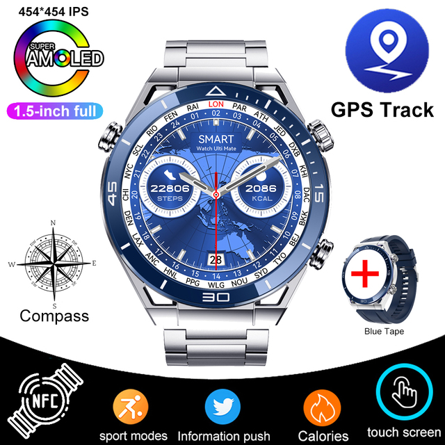 Huawei DT UltraMate Smartwatch pour homme, NDavid, boussole, appel Bluetooth, suivi GPS, ECG 2024 +, sport, original, , 100: Violet