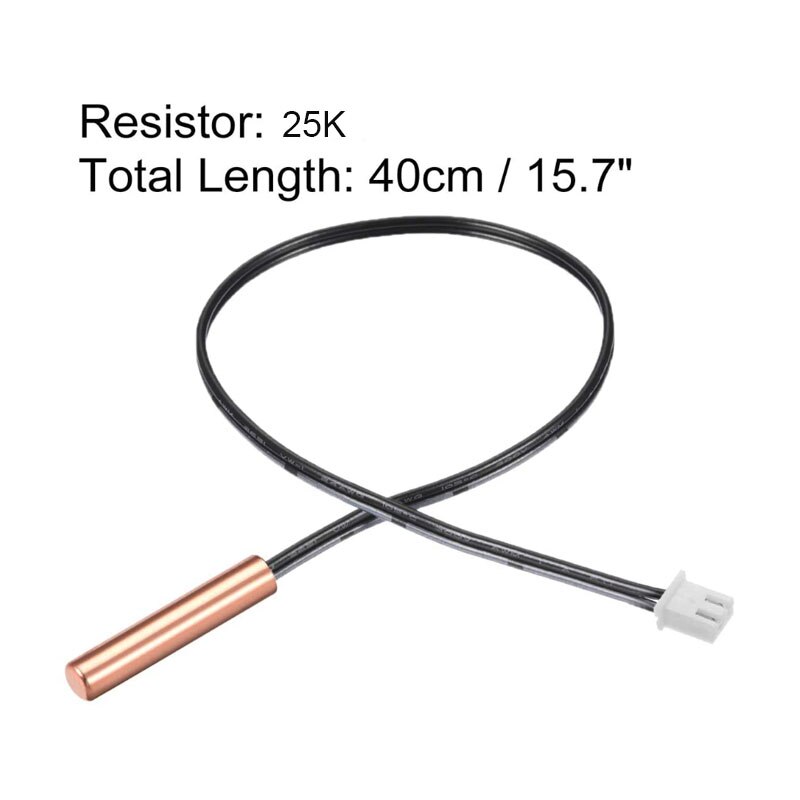 10 Uds 5K 10K 15K 20K 25K 50K 100K sonda Termistor NTC 15,7 pulgadas Sensor de temperatura sensible de cobre para aire acondicionado: 25K 10pcs