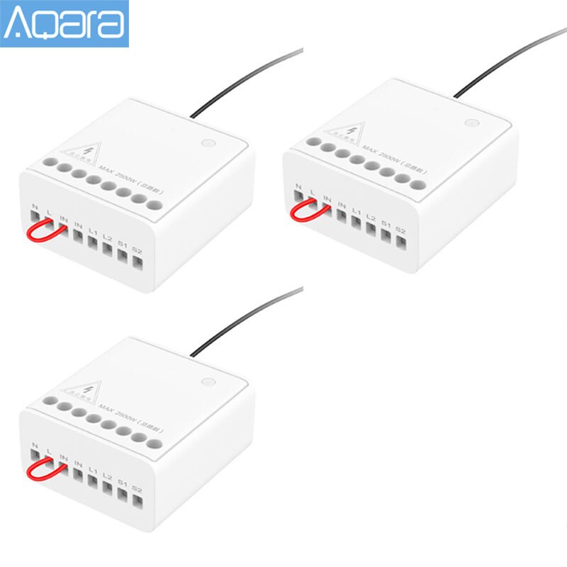Module de contrôle bidirectionnel Aqara Original contrôleur de relais sans fil 2 canaux fonctionnent pour l'application Mijia et le kit domestique