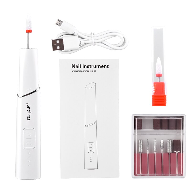 CkeyiN Portable Electric Nail Drill Machine USB Charging Pedicure Manicure Drill Set Nail File 20000RPM Polishing Equipment