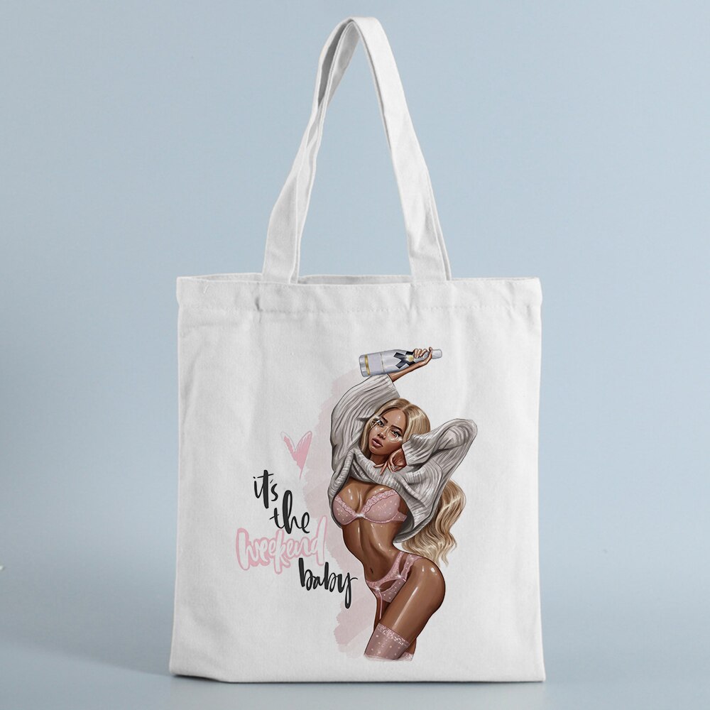 Mode Canvas Shopping Tassen Vrouwen Handtassen Mom Leven Eco Herbruikbare Doek Student Boek Tassen Dames Vrouwelijke Casual Shopper Tas: B0260-TBWH-M