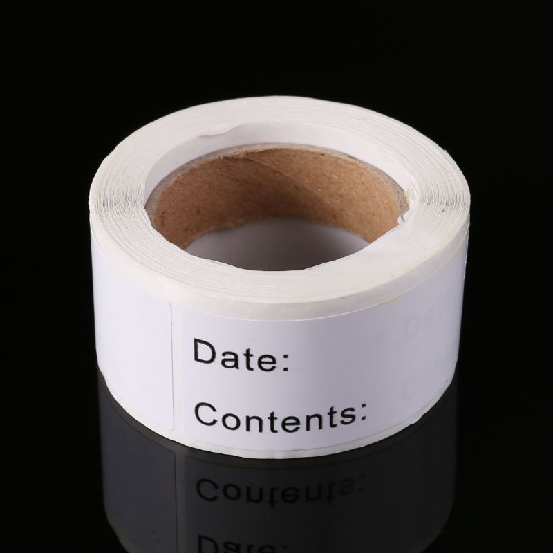 Rollo de etiquetas de almacenamiento para comida casera en la cocina, adhesivo para nevera y congelador, 125 Uds.
