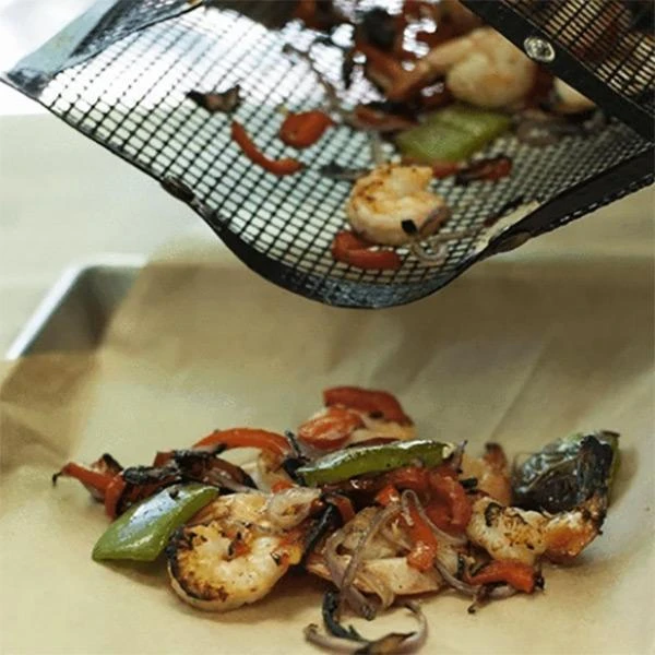 Bolsa de malla para asar, reutilizable, resistente a altas temperaturas, antiadherente, para barbacoa, a Gas, parrilla de carbón eléctrico