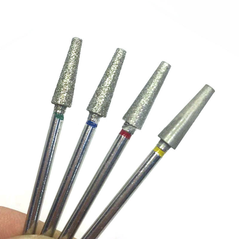 Emery Nail Drill Electric grinding drill Conical Flat Tip Drill Bits for Manicure 2.35mm Hole Nail File Machine
