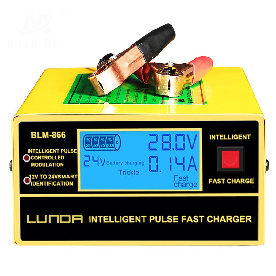 Engelse lcd-autoacculader, automatische intelligente pulsreparatie  ac150v-250v 150ah 12/24v met adapter