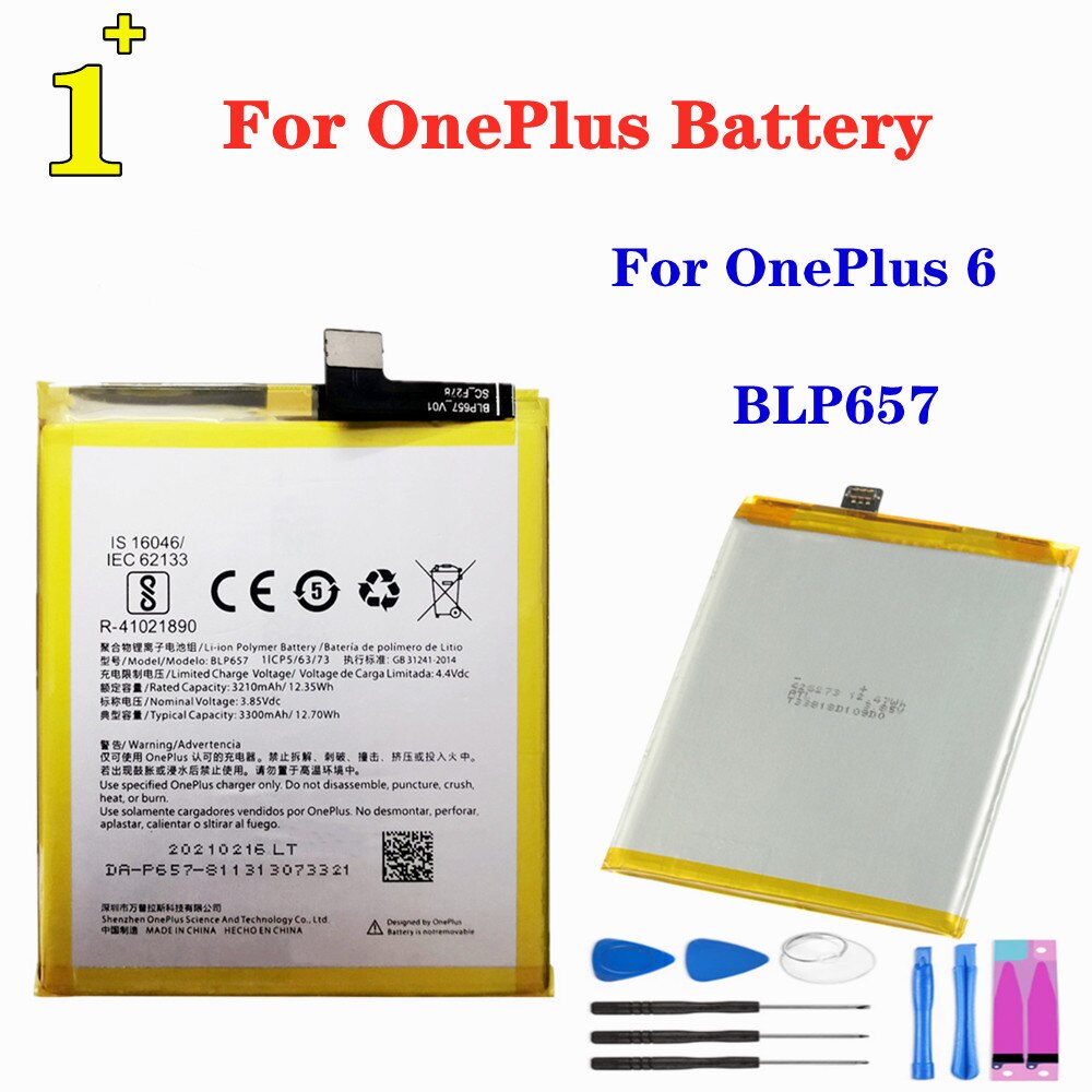 ZQTMAX-Batería de repuesto para Oneplus 6 One Plus, pila de repuesto para teléfono móvil OnePlus 6 One Plus Six 1 + One Plus 6 A6001, herramientas, y Original, BLP657