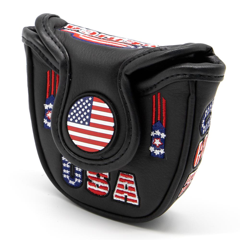 Golf Putter Cover USA FLAG Leather Golf Mallet Putter Headcovers Golf