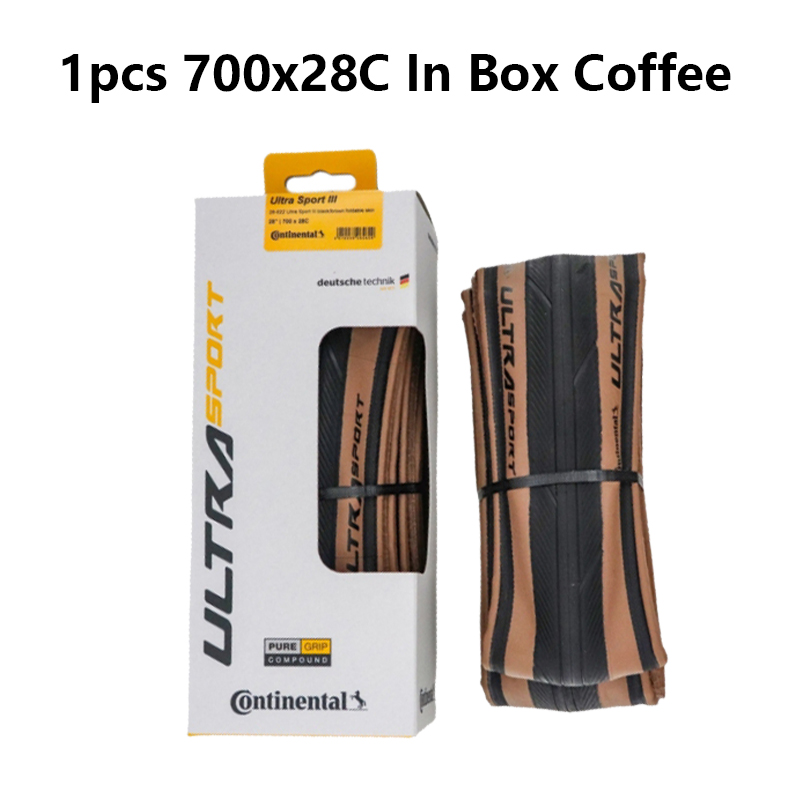 Continental ULTRA SPORT Ⅲ Tire Original Road Vehicle Folding Anti Puncture Bicycle Tires 700x23c/700x25c/700x28c Black/Coffee: green