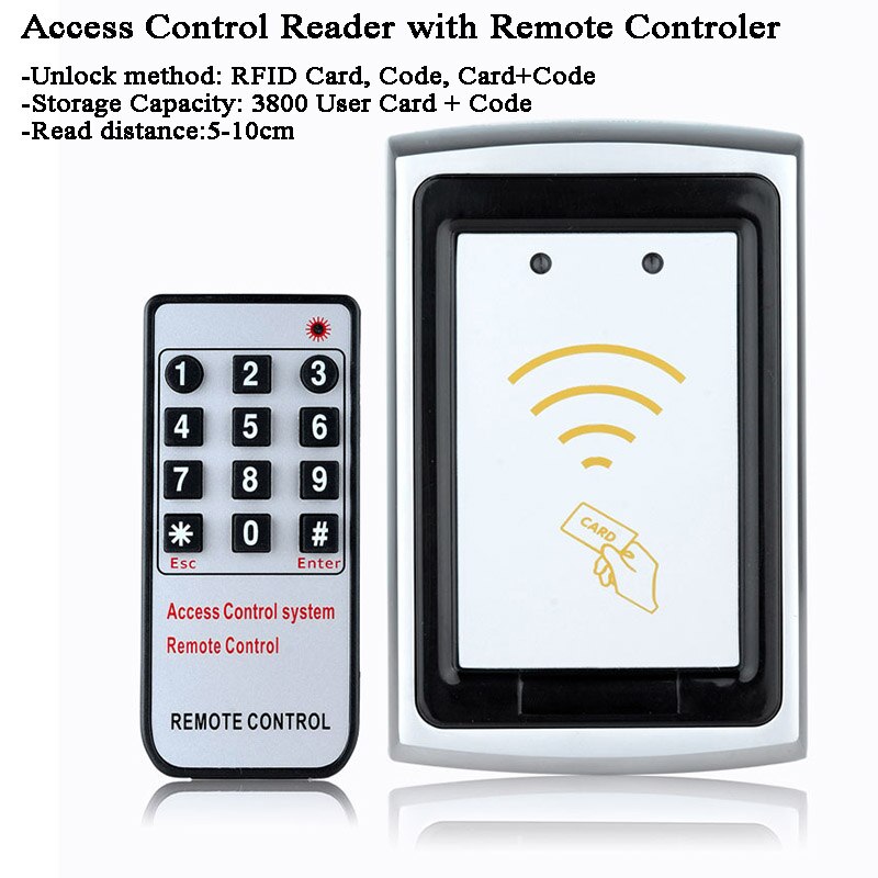 12V Metal RFID reader Remote Control Electric Door lock Code/IC card Digital Gate lock Suit Doorbell/intercom Factory/Garage