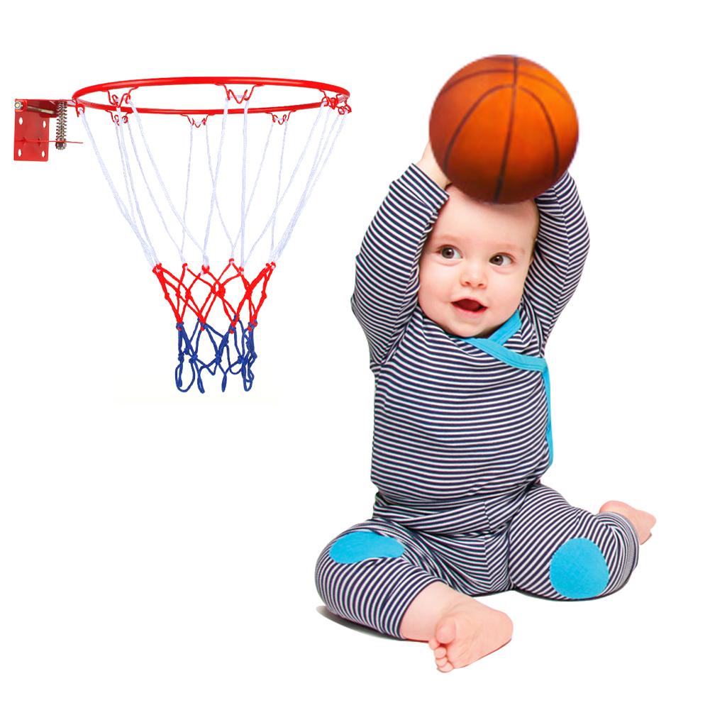 Children's Solid Basketball Frame Spring Basketball Ring Kindergarten Metal Basket Frame Wall-mounted Ring Basketball Hoop
