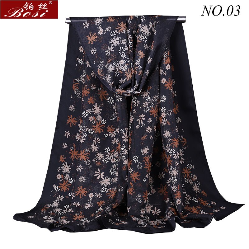 Chiffon sjaal kleine bloem lange omslagdoek voor en omslagdoeken hijab print dames luxe merk sjaals dames