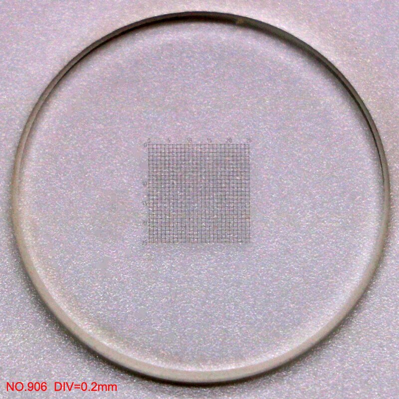 Diameter 19mm Optical Microscope Eyepiece Micrometer Ocular Calibration Slide for Biological Metallogical Microscope Eyepiece: NO.906