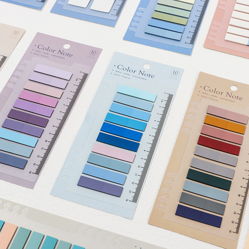 60/120/200pcs Solid Color Planner Stickers Index Bookmark Novelty Notes Memo Pad Loose-leaf Sticker Bookmark Page Sticker