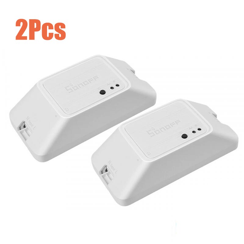 SONOFF-interruptor inteligente Zigbee BASICZBR3 para hogar, dispositivo de Control de voz de 100-240V, CA, Alexa, funciona con concentrador de SmartThings para iOS/Android: 2 Pieces