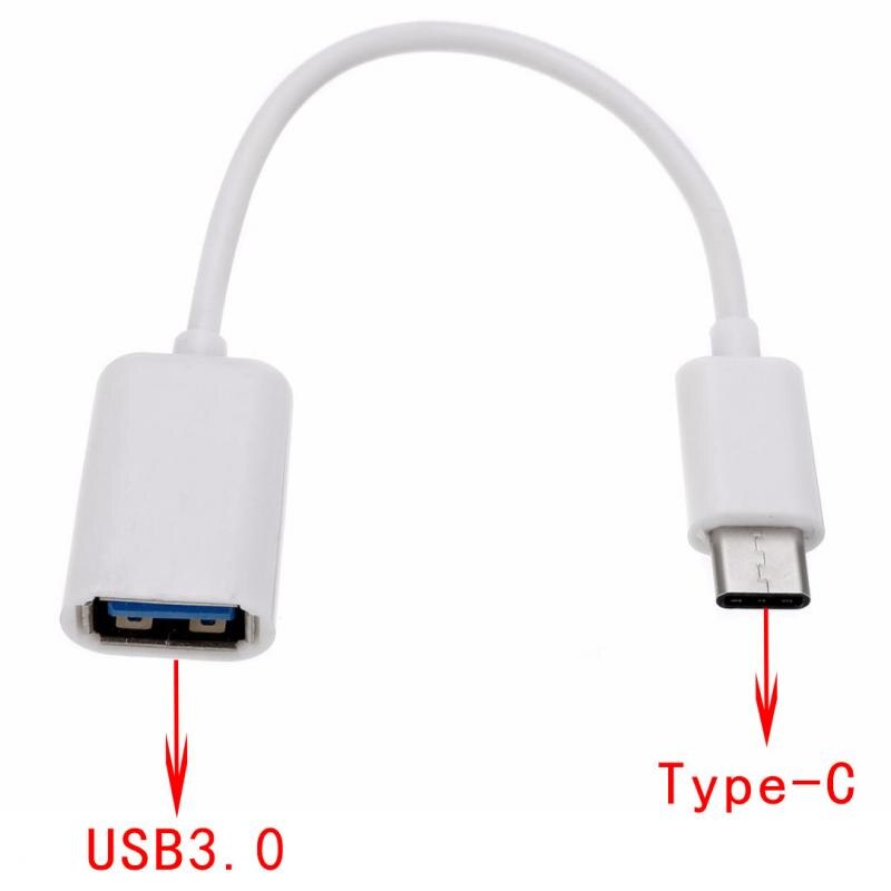 ! Black White 16.5CM Type-C To USB 3.0 Female OTG Charging Data Cable Converter Adapter Data Line Accessories: White