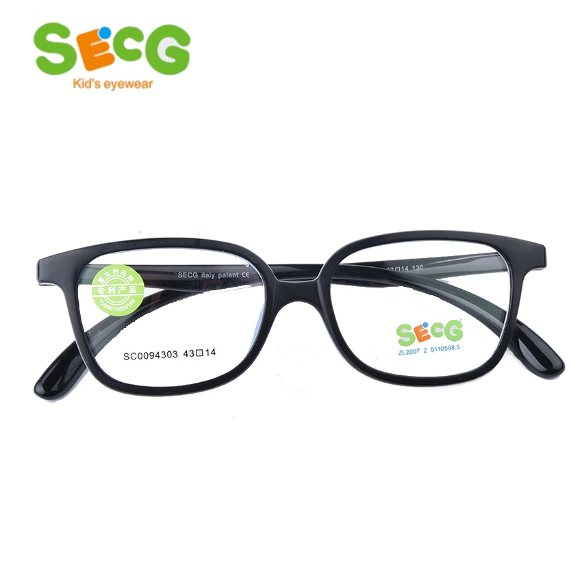 SECG Optical Strabismus Tough Children Glasses Round Big Frame Plastic Titanium Glasses Children TR90 Kids Eyewear Strap