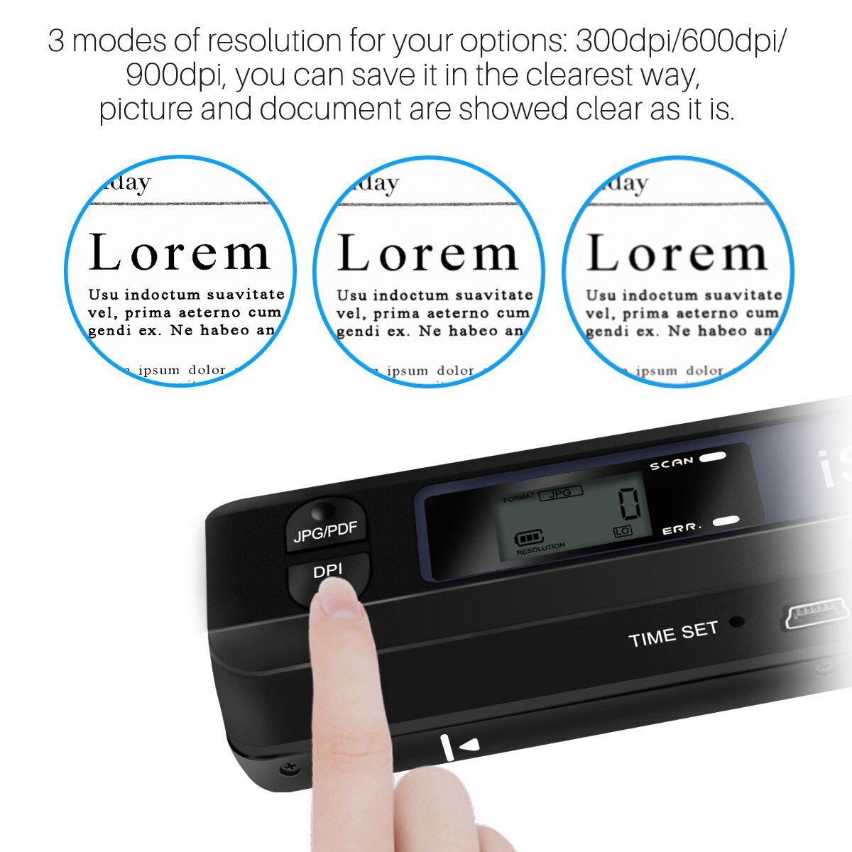 A4 Document JPG/PDF Scanner Mini Portable Digital Scanner 900DPI Portable Wireless A4 Handhold Scanner Pen