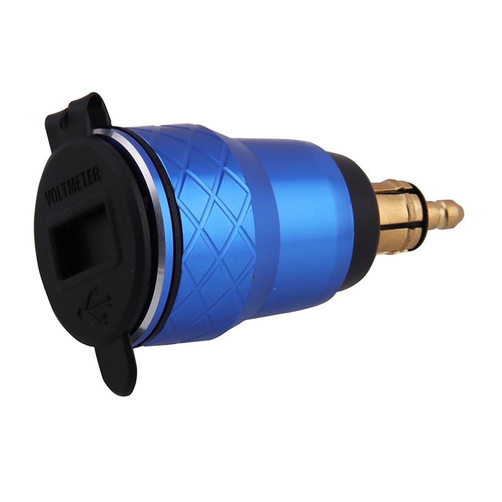 Adaptador de enchufe de mechero para cargador de motocicleta con pantalla Led R1200Gs Triumph Tiger 800 Xc Hella Din a cargador Usb para motocicleta 5V 2.1A: Azul