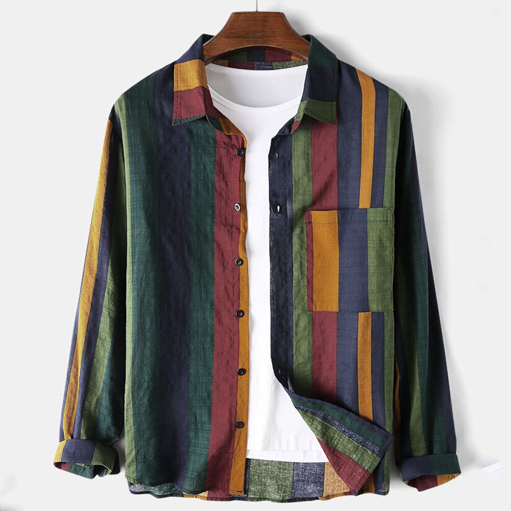 Camisetas Vintage a rayas para hombre blusas ajus. Grandado