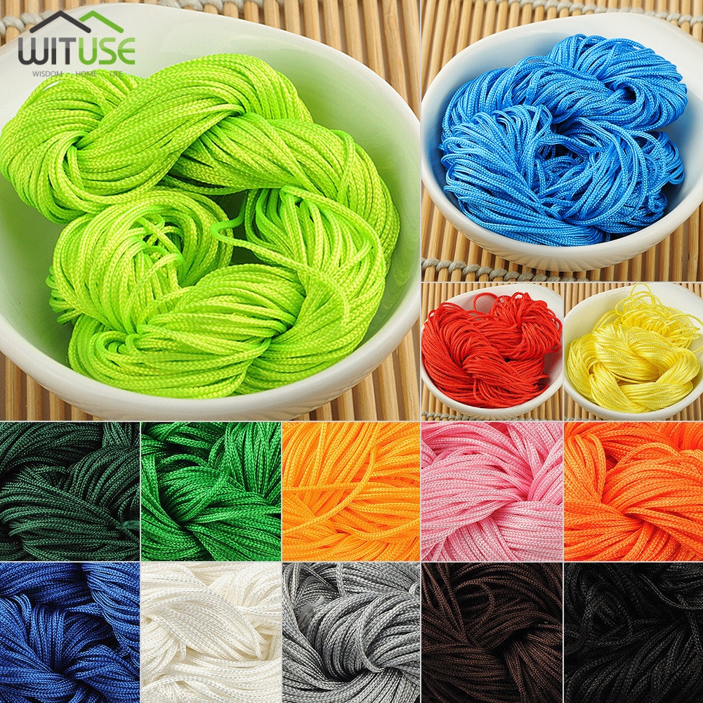 20M Shamballa Beads Bracelet Thread 1mm Polyester Cord Chinese Knot Macrame Rattail Cord For DIY Jewelry Findings