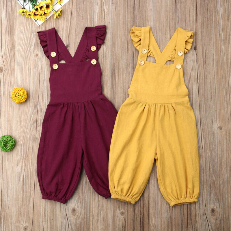 Dolce Appena Nato Del Bambino Della Ragazza Tute Pantaloni Fly-Manica Sling Senza Maniche Vestiti di Estate