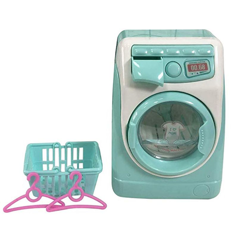 Mini foregive lege legetøj simulering vaskemaskine legetøj børn kan fylde vand køkken
