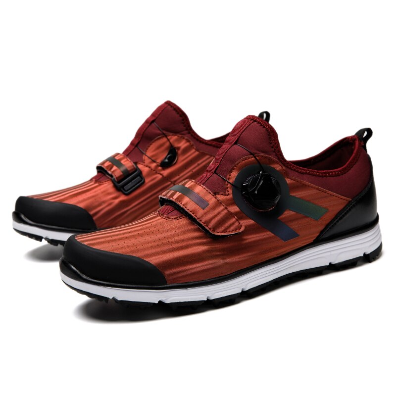 Men Anti-Slip Men Athletic Sneakers Golf Shoes Men Leather Sport Trainers Men Golf Mens Shoes: Red / 40