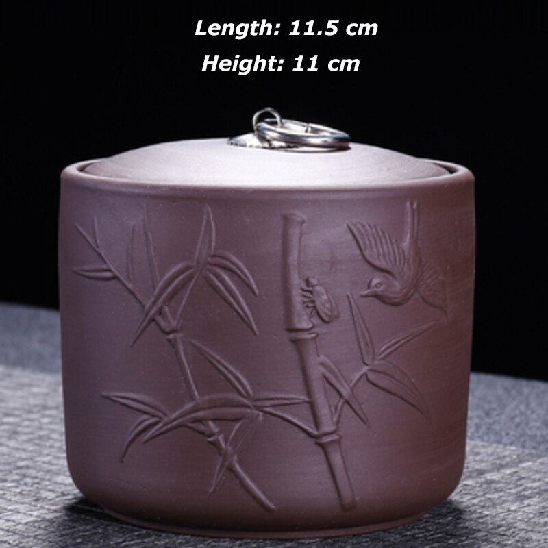 Theeblik paarse klei puer groene thee opbergdoos theepot snoeppot gedroogd fruit container keramiek kruiden opbergdoos 11.5*11cm: En