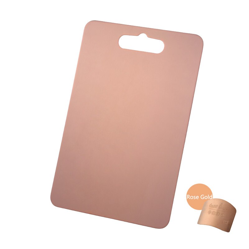 1Pc Hakblokken + Vinger Beschermer Rvs Snijplanken Voor Keuken Gebruiksvoorwerp Hangable Kaasplank Snijden Opslag: Rose Gold