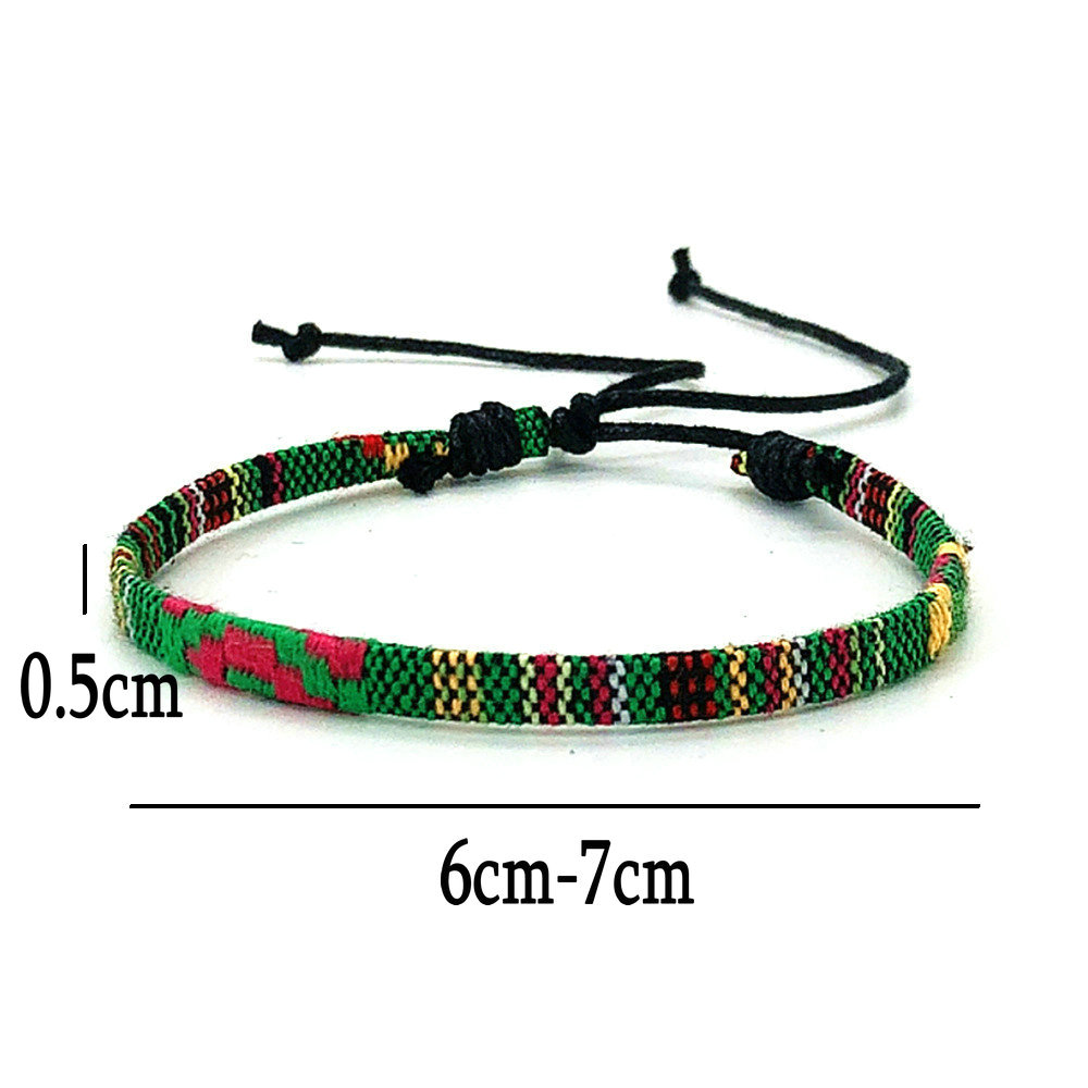 Nueva pulsera de amistad de tela tejida Bohemia Vintage europea para mujer, pulsera trenzada étnica de Nepal, de joyería para hombres y mujeres: Cobalto violeta